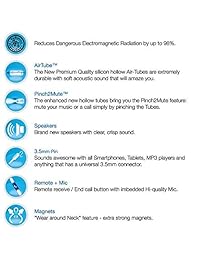 woremor EMF Radiación Proteger Earphone Headset: Tubo de aire radiation free Auriculares in ear con headclip, Rosado, 1