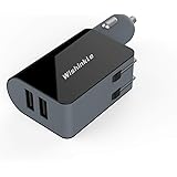 Wishinkle UL Certified 2-in-1 Compact Wall Charger, Portable 2 Port Dual USB Car Charger with Foldable Plug Power Adapter, Co