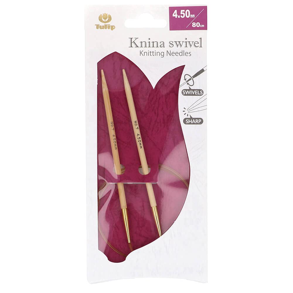Tulip Knina Swivel Circular Knitting Needle 80 cm 4.5 mm - 1 piece (Beige, Gold, Bronze)