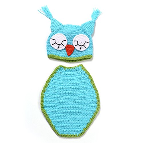 Sandistore Newborn Baby Cute Owl Cloak Knit Hat Costume Photography Prop Outfit Set
