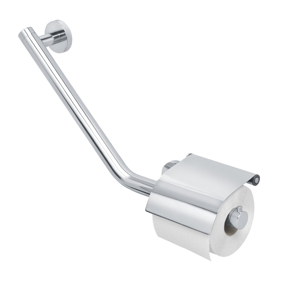 Tiger Boston Comfort & Safety Grab Rail with Toilet Roll Holder, Left