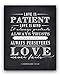 Ocean Drop Photography Corinthians 13;4-8 Love is Patient Quote Chalkboard Sign, Perfect Wedding or Anniversary Gift (8x10)