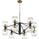 Helios - 12 Light Chandelier - 33 Inches Wide by 14 Inches High-Noir/Aged Brass Finish -Traditional Installation