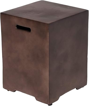 Amazon Com Tank Table For Gas Fire Pits Brown Finish With Side