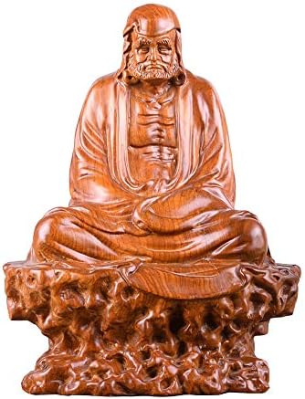 Yydd 達磨大師 菩提達磨 ホームデコレーション瞑想仏像飾り 達磨を彫りつげ 風水装飾手作りアートガーデンスタチュー 15 トール 宗教的な贈り物