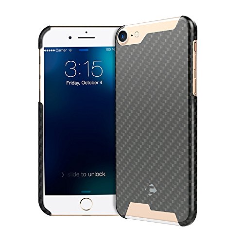 CORNMI iPhone 7 Handmade Article Ultra Thin Luxury Pure Carbon Fiber Case for iPhone 7 Cover + Free Tempered Glass Screen Protector With Gift Box ( iPhone 7 - Matte)