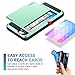 Vofolen Sliding Cover Card Slot Wallet Case Armor Protective Shell - Mint
