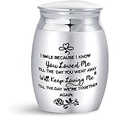 SBI Jewelry Keep Loving Mini Cremation Urn for Ashes for Family Memorial Ashes Holder Gift for Funeral Ash Keepsake for Friends Stainless Steel 1.6"""