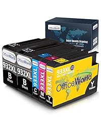 OfficeWorld 932 933 Compatible Ink Cartridge Replacement for HP 932XL 933XL Combo, Work with HP Officejet 6700 6600 6100 7612 7610 7110 (2 Black, 1 Cyan, 1 Magenta, 1 Yellow), 5-Pack