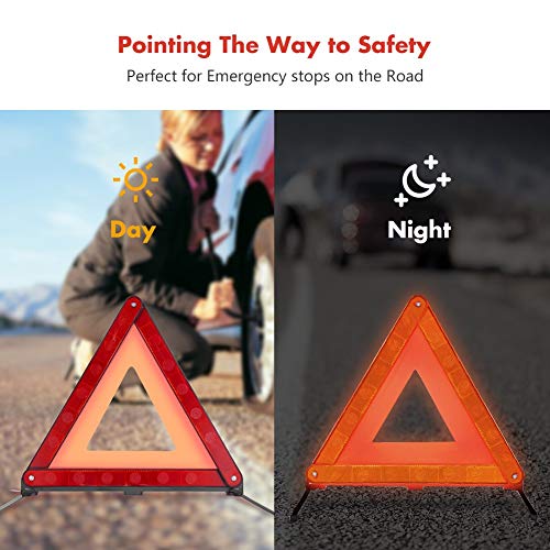 MYSIBKER Triangle Emergency Warning, Triangle Reflector Safety Triangle Car Emergency Roadside Kit 1 Pack