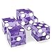 Brybelly Professional Casino Dice 19mm with Sharp Edges, Set of 5 - Precision Gambling Dice Set with Matching Serialized Numbers and Flat Face Pips for Craps and Other Casino Games - Violet Dice Set