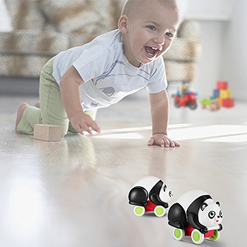 oakome Mieutoy Pull Back Car Toys,Friction Powered Soft Animal Push and Go Vehicles Toys for 2 Years Old Boys Girls and Toddlers (Panda) - Thumbnail 5