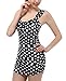 Retro Cute Polka Dot Swimsuits Swimwear Two Piece Bathing Swimming Suits for Women 2XL, Black/White