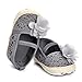 ESTAMICO Infant Girls' Sandal Floral Net Yarn Ballerina Us Sizes 5 Gray