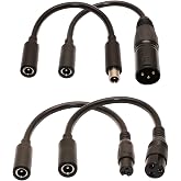 rgzhihuifz 42V 2A Charging Adapter Cable Universal 4 Plugs Replacement for 36V Lithium Battery, Pack DC 5.5 * 2.1 with 8mm 3 Prong /12mm 3 Prong /8mm RCA/3-Pin Male XLR Connector, Power Supply Cord
