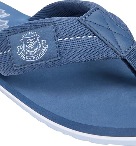 Uomo Infradito Patch con Fascetta in Tessuto, Blu (Aegean Sea), 43