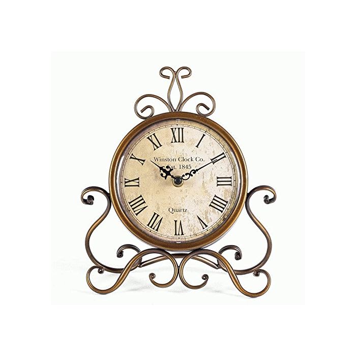 MODE HOME Bronze Vintage Iron Desk Clock Decorative Kitchen Table Clock