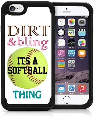 Softball Dirt Bling Inspirational Life Quote Teen Girls iPhone 5C Case Cover Protective HYBRID Bumper Case with Drop Protection Dual Layer