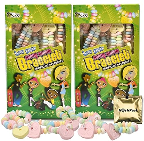 Valentines Day Candy Kids Valentine 96 Pack Individual Love You Heart  Candy Bracelet for Classroom, Baskets, Gifts, Care Package, Party Favors  with