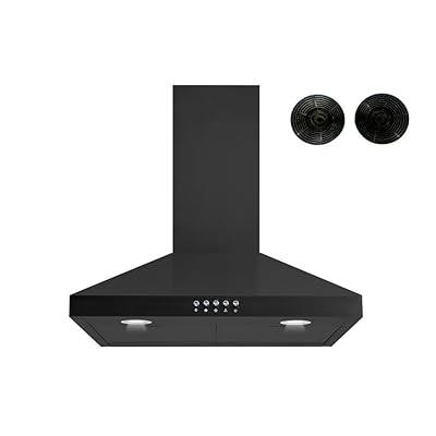 Winflo 30" Convertible Wall Mount Range Hood in Black
