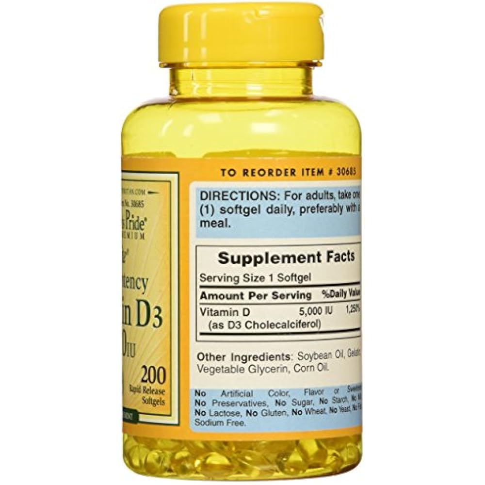 Puritan&39s Pride Vitamin D3 125 Mcg (5000 IU)200 Softgels Health & Personal 25077306855 eBay