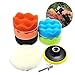 Yosoo Buffing Pads Polishing Pads, 7 Pcs Waxing Sponge Pads Kit Car Polisher with M14 Drill Adapter (7 Inch)
