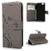 Wallet Case Compatible with iPhone 6, Luxury PU Leather Butterfly Embossed Flip Case with Kickstand Card Holder, Protective Shockproof Case Wrist Strap Removable Flip Cover 4.7 inch