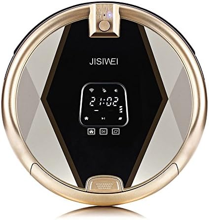JISIWEI S+ Robotic Vacuum Cleaner Self Charging Floor Cleaner with Water Tank and Mop Cleaning for Hardwood, Linoleum, Tile, Laminate Floors (Golden)