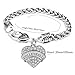 Godyce Heart Volleyball Bracelet for Women Girl Charm - White Crystal Silver Jewelry