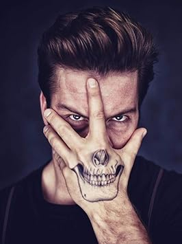 Tatouages Temporaire Demi Crane Main Pour Homme Et Femme Tatouage Ephemere Avant Bras Jambe Mollet Bras Nuque 10 X 10 Cm Amazon Fr Beaute Et Parfum