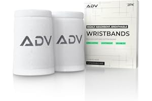 ADV Tennis Wristbands with New Age Polyester Cotton Blend - Ultra Absorbent Wrist Sweatbands - Doublewide & Slim Wrist Bands for Sweat - 4 Pack or 2 Pack