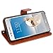 LG Aristo Case, LG Phoenix 3 Case, LG K8 2017 Case, LG Fortune Case, LK Luxury PU Leather Wallet Flip Protective Case Cover with Card Slots and Stand (Brown)