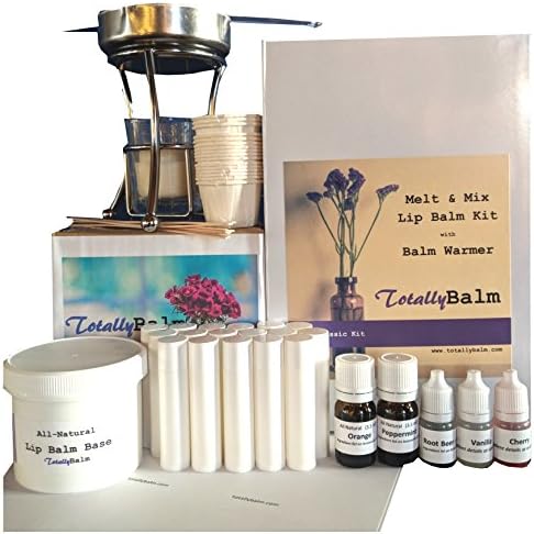 Totally Balm Melt & Mix DIY Lip Balm Making Kit - Classic Kit with Balm Warmer (16 tubes, 5 flavors) - Party Activity or Favor, Birthday Gift or Holiday Gift: Christmas, Easter, Valentine's