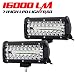 7 Inch LED Pods Spot Flood Combo Beam Liteway 16000 LM Triple Row Light Bar Off Road Driving Led Work Lights for UTV ATV Jeep Truck Boat Waterproof 2 Pack LED Light Bars primary