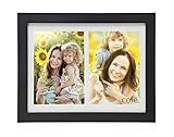 Philip Whitney Matte Black Wooden Dual Opening 5x7 Matted Picture Frame
