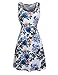 Meaneor Women's Floral Fit and Flare Casual Sleeveless Cocktail Dress
