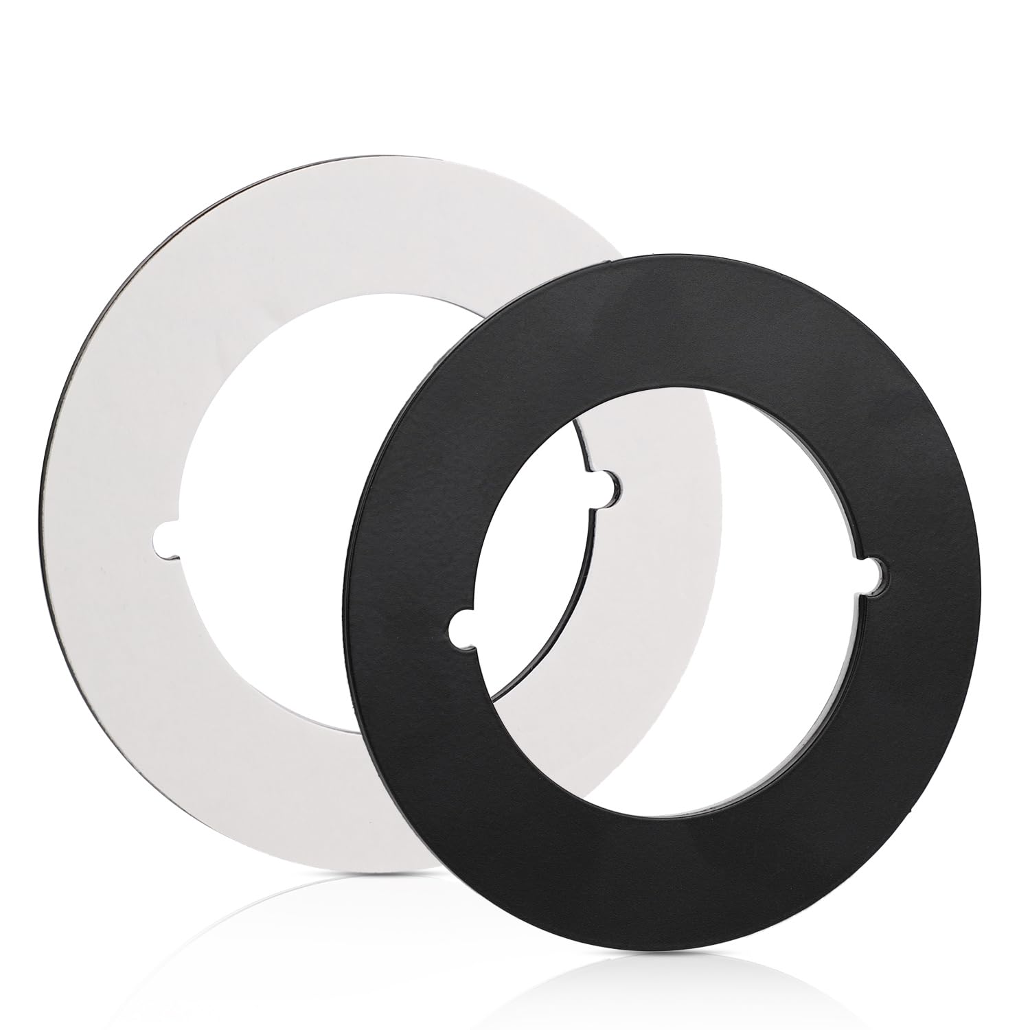 lasuroa 2pcs Scar Plates for Door Knob, Black Door Knob Plate Round Version Steel Door Lock Handle Cover Plate Door Hole Reinforcement Deadbolt Plate for Filler Fixing Repair Backplate