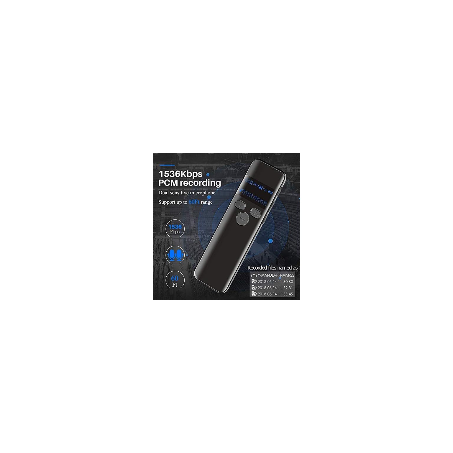 16GB Digital Voice Activated Recorder for Lectures 2019 Aiworth 1160