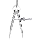 WUTA Spring Wing Divider 304 Stainless Steel Precision Scriber Caliper Tool Metal Dividers Adjustable Spacing Compass High Polished Round Leg for Drawing Circles, Leather Craft, Jewelry Design (Small)