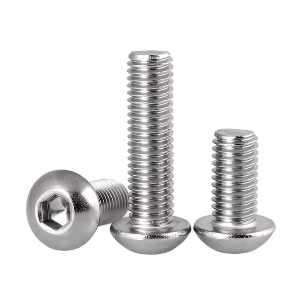 SYDARSYN Hex Socket Button Machine Screw (Bolt) Stainless Steel (A2) Round Head Allen Screws M10x45mm (5 pcs)