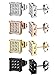 FIBO STEEL 4 Pairs Stainless Steel Stud Earrings for Men Women Square CZ Earrings,6MM