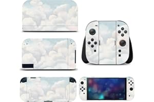Full Wrap Skin for Switch 2 Protector Skin Cover Vinyl Decal Stickers for NS2 Console Dock (Soft Cloud)