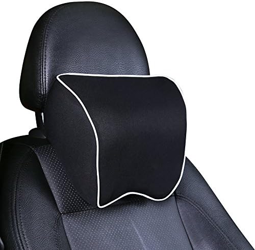 Car Neck Pillow, LuTang Car Headrest Pillow, Neck Support Pillow for Car Seat with Memory Foam for Driving (Black)