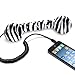Aduro Retro Phone Wired 3.5mm Handset for Mobile Devices and Tablets (Retail Packaing) (Zebra Pattern Black/White)