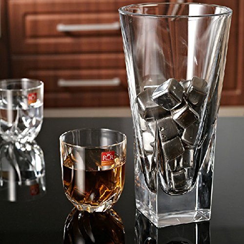 Xcellent Global 6 Pack Stainless Steel Shell Whiskey Chilling Reusable Ice Cubes for Whiskey Wine, Chilling Your Drink without Diluting - Perfect as New Years, Christmas, Valentine's Day, Wedding, Father's Day, Birthday Gift M-HG067