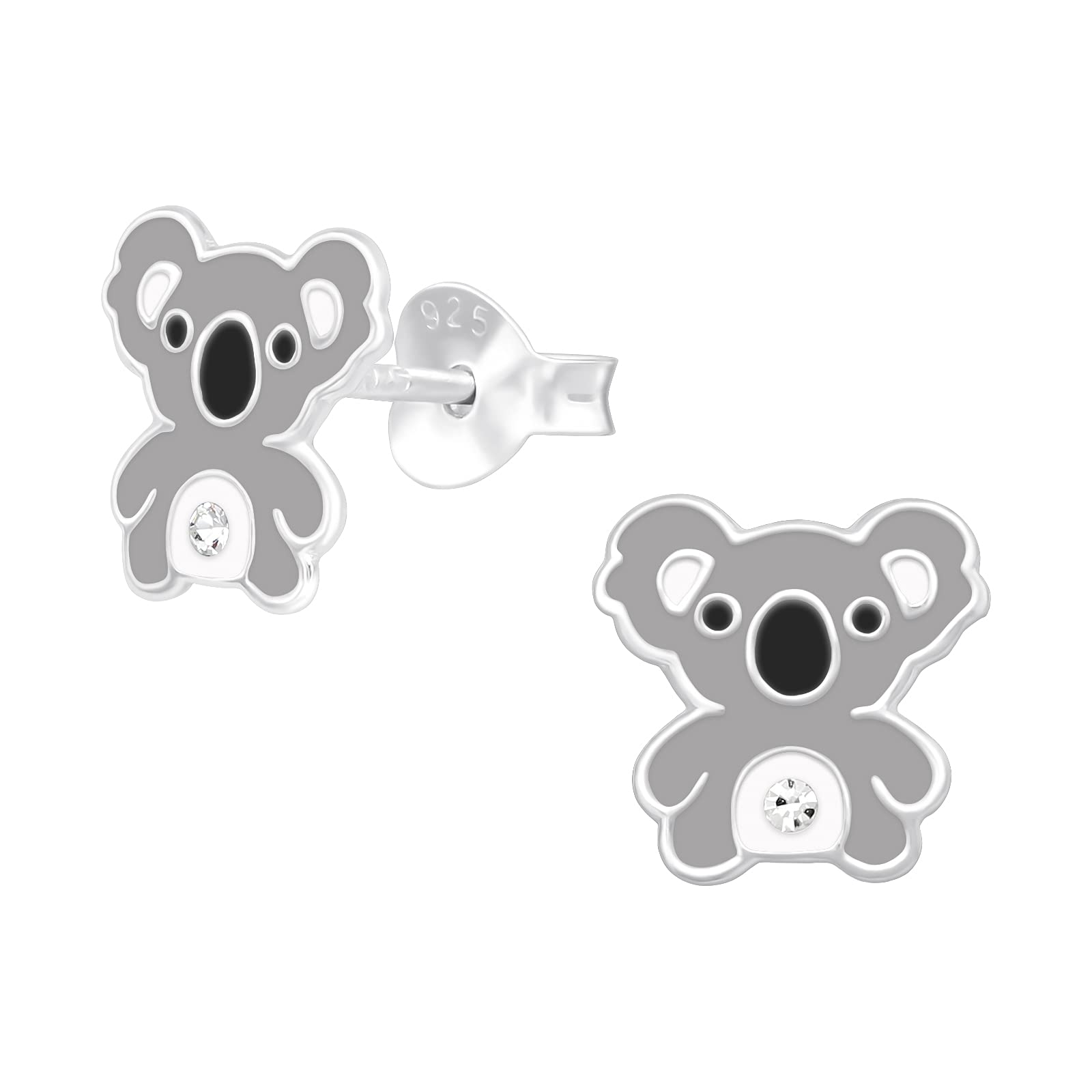 Koala Bear Earrings - 925 Sterling Silver Studs