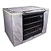 PETSFIT 36 Inch Wire Dog Crate Cover, Double Doors, Mesh Window, Detachable Top and Back Flap, Grey