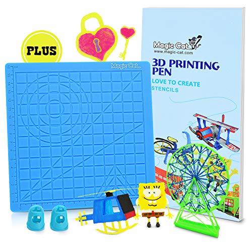 Magic MAT 3D Pen Mat, Silicone Design Mat with MAGIC CAT 3D Pen Stencils Book and 2 Silicone Finger Caps, Great 3D Pen Drawing Tools for 3D Pen - Thumbnail 7