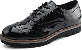 JABASIC Women Lace Up Oxford Shoes 