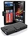 Cadorabo DE-100227 Book-Style Case for Sony Xperia Z with 3 Card Slots Black